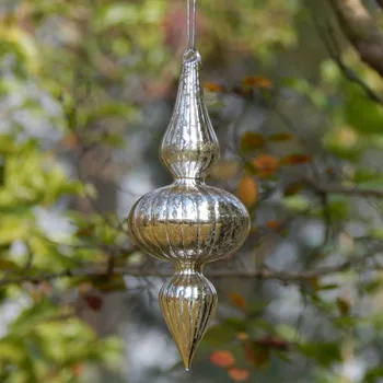 Farklı Şekil İç Gümüş Zanaat Çizgili Cam Kolye Noel Ağacı Asılı Dekoratif El Yapımı Arkadaş Hediye