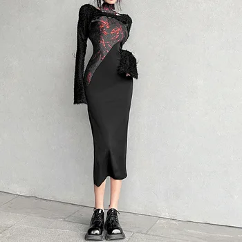 Fdfklak Zarif Siyah Kolsuz Seksi Elbise Kadınlar Kulübü Parti Tankı Elbiseler Sıska Moda İlkbahar Yaz 2022 vestido feminino