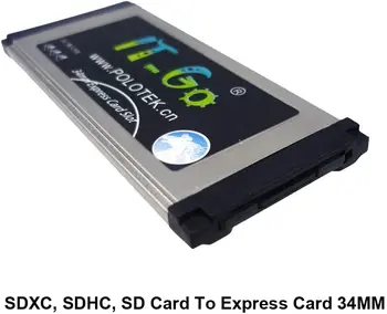 Genel Ekspres Kart 34 ila SDXC SDHC, Expresscard 54MM Yuvası ile Uyumlu Dizüstü Bilgisayar için SD Kart Adaptörü