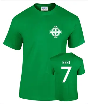 George En Iyi Kuzey İrlanda No 7 Erkek Retro Futbolcu Erkek T Shirt Moda Marka Spor Slim Fit Siyasi T Shirt