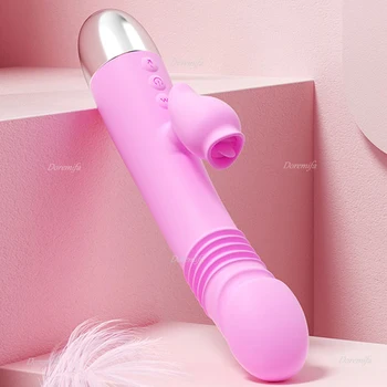 Geri çekilebilir Vibratör Kadın Mastürbasyon Seks Oyuncak Yapay Penis Dil Yalama Klitoris Stimülasyon G-spot Kadın Vibratör Vajina Sopa Yetişkin