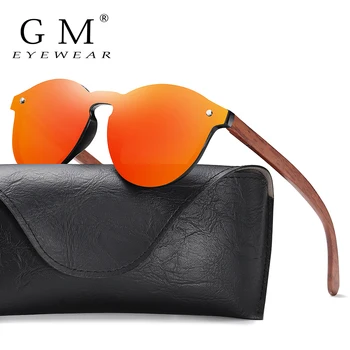 GM Kaplı Güneş Gözlüğü Erkekler ve Kadınlar için Polarize Bambu Tutucu güneş gözlüğü Hediye Kutusu İle Serin Plaj Oculos 