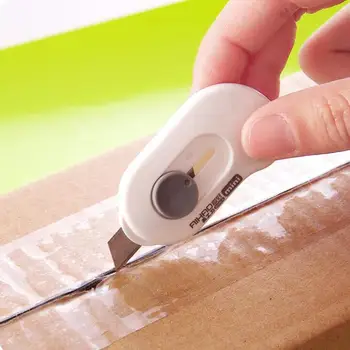 Güzel Düz Renk Mini Taşınabilir Maket Bıçağı Kağıt Kesici Kesme Kağıt tıraş bıçağı Ofis Kırtasiye ambalaj kağıdı kesici