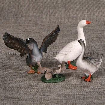 Hayvan Modelleri Simülasyon Ördek Kaz plastik Modeli Aksiyon Figürleri Heykelcik Koleksiyonu Eğitici çocuk için oyuncak