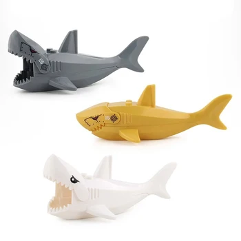 Hayvanlar Blokları Köpekbalığı Rakamlar oyuncak inşaat blokları Çocuklar İçin Oyuncaklar Monte Çocuk Hediyeler DIY Montaj Ekleme Hayvanlar Modeli