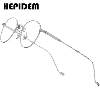 HEPIDEM Alaşım Gözlük Çerçeve Kadınlar 2020 Yeni Kore Marka Tasarım Erkekler Gözlük Yuvarlak Metal Gözlük Şeffaf Gözlük Çerçeveleri 5021