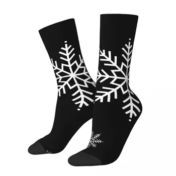 Hip Hop Vintage Kar Taneleri Siyah Noel Çılgın erkek çorapları Unisex Sokak Stili Baskılı Komik Yenilik Mutlu Ekip Çorap Erkek Hediye