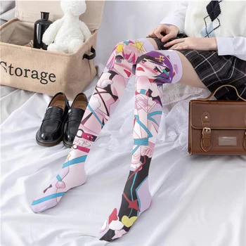 Japon animesi Diz Çorap kadın Seksi Uyluk Yüksek Tüp Elastik Çorap Harajuku Moda İki Boyutlu Kız Çorap