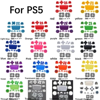 JCD Sony PS5 Denetleyici Tam Set Joystick Dpad R1 L1 R2 L2 Yön Tuşu ABXY Düğmeler ve Silikon Kauçuk İletken Düğme