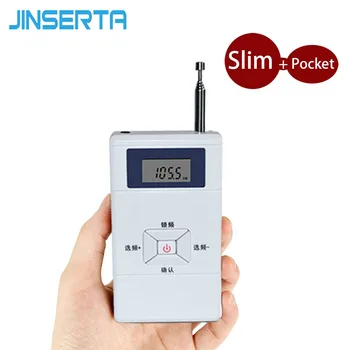 JINSERTA Mini FM Verici Kişisel Radyo İstasyonu Stereo Ses Dönüştürücü 70 MHz-108 MHz için Taşınabilir Alıcı