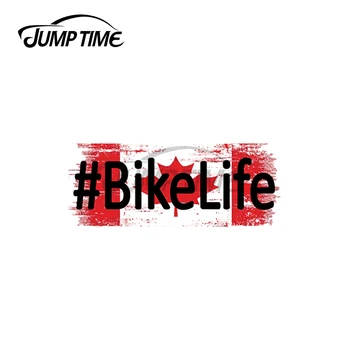 JumpTime 13x2. 6 cm Bisiklet Ömrü Kanada Araba Çıkartmaları Kişilik Buzdolabı Cam Çıkartması Karikatür Motosiklet Dekorasyon