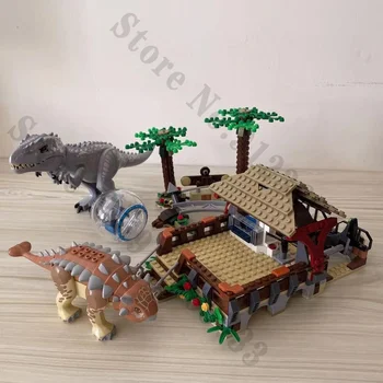 Jurassic Dinozor Dünya Serisi Mekanik T-rex Indominus Tyrannosaurus Rex Ankylosaurus Yapı Taşları Tuğla çocuk için oyuncak Hediye