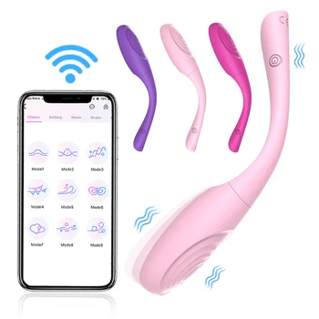 Kablosuz bluetooth Kadınlar İçin APP Uzaktan Uzun Mesafe Kontrolü Yapay Penis G noktası titreşimli masaj aleti Kadın Sihirli Titreşimli Yumurta Seks Oyuncak