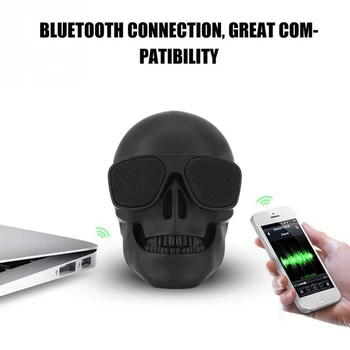 Kafatası Hoparlör kablosuz bluetooth uyumlu Taşınabilir Mini Stereo Ses Gelişmiş Bas Hoparlör 5W Müzik Çalar Kafatası Şekli Hoparlör
