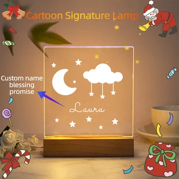 Kargo Kişiselleştirilmiş Gece Lambası USB Özelleştirilmiş Adı 3D Lamba Noel Dekorasyon Yatak Odası Oyuncaklar Çocuklar İçin Hediye