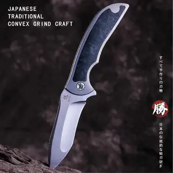 KATSU Titanyum Cep Katlanır Bıçak S35VN Çelik Taş Yıkama Çok Zemin Bıçak Açık av bıçağı Cep Klipsi İle