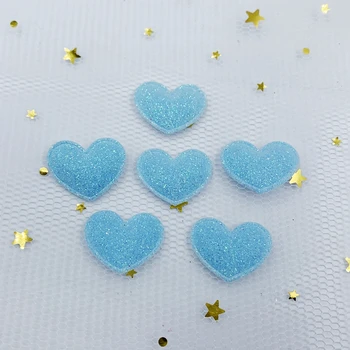 Kawaii Yastıklı Glitter Kalp Yamalar Parlak Aplikler Giysi Dikiş Malzemeleri DIY Zanaat Dekorasyon 18mm K29