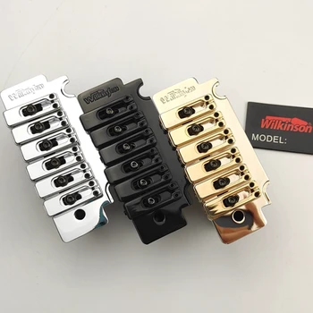 Kore'den Siyah, Altın veya Krom Renkte eşleşen Saten Eyerlere Sahip Yeni Wilkinson WVS50K Gitar Tremolo Köprüsü
