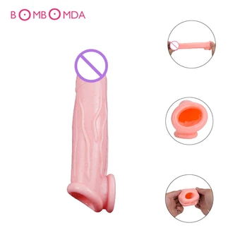 Kristal Penis Kollu Prezervatif Erkek Horoz Penis Extender Gecikme Boşalma Kullanımlık Gerçekçi Yapay Penis Kollu Seks Oyuncakları Erkekler Yetişkinler İçin
