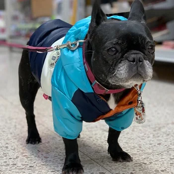 Kış Sıcak Köpek Giysileri Su Geçirmez Büyük Köpek Aşağı Ceket Küçük Orta Büyük Köpekler için Fransız Bulldog Pug kapüşonlu ceket Evcil Hayvan Giyim