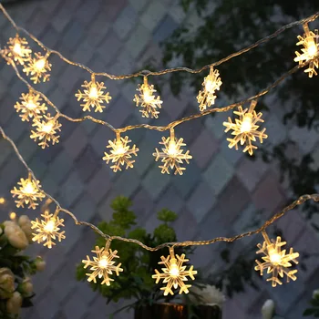 LED Kar Tanesi Dize İşıklar Peri Kar Garland Dekorasyon Noel Ağacı için Kapalı Oda Düğün Navidad Dekor Pil Kumandalı