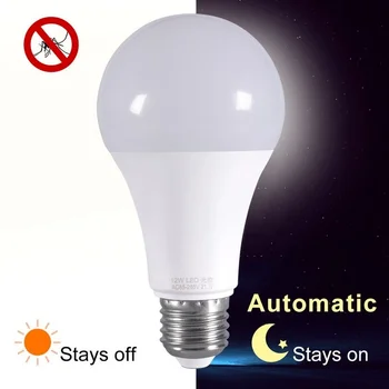 LED sensörlü ampul E27 5W 7W 9W 12W Şafak Vakti akıllı lamba ampulü AC85V-265V Gündüz Gece Lambası Otomatik Açık / Kapalı Merdiven Koridor Yolu