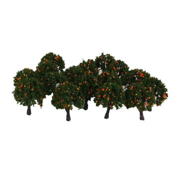 Lot 20 Turuncu Meyve Ağacı Model Tren Çiftlik Orchard Diorama Sahne Z 1/300