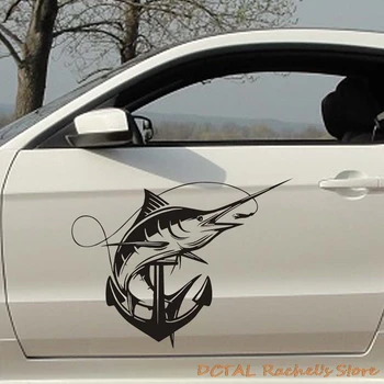 Marlin Balıkçılık Araba Sticker Çıkartma Yakıt depo kapağı Kapı Pencere Gövde Motosiklet Kask VW Golf Polo SUV Dizüstü Duvar Modern