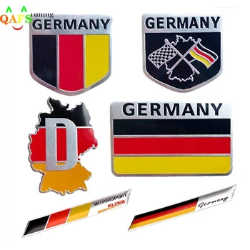 Metal 3D Çıkartması Grille Tampon Pencere Vücut Dekorasyon Almanya Alman Bayrağı Rozeti Amblemi Deutsch Araba Sticker