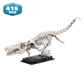 MOC Mosasaur Fosil Yapı Taşı İskelet Tarihi Model Canavar Kemik Tuğla Dinozor Behemoth Ejderha Tuğla çocuk oyuncakları