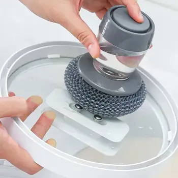 Mutfak Sabun Dağıtım Palm Fırça Kolay Kullanım Scrubber Fırça Temiz Aracı Sabun Fırça Tutucu Temizleme Çıkarılabilir Kolu Yıkama Fırçası W0T7