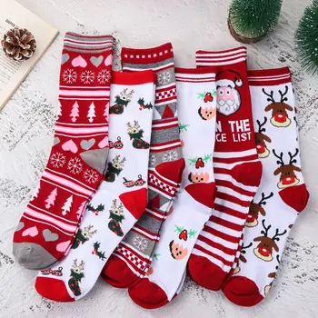 Noel Hediyesi Kalınlığı Pamuk Örgü Noel komik çoraplar Santa Çorap Noel Çorap Erkek Kadın Bayan Noel Baba