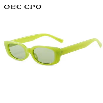 OEC CPO Bayanlar Moda Dikdörtgen Güneş Kadınlar Marka Tasarımcısı Kare güneş gözlüğü Kadın Shades Punk Gözlük UV400 Gafas