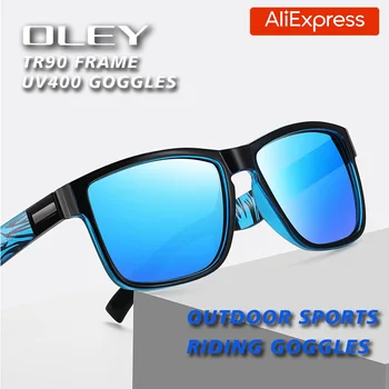 OLEY Orijinal Marka Vintage Polarize Güneş Gözlüğü Moda Klasik Kare Gözlük Açık spor parlama gözlük UV400