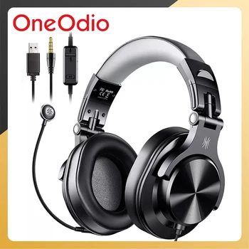 Oneodio A71D Kablolu oyun kulaklıkları Aşırı Kulak Stereo Kulaklık Oyun İçin Ayrılabilir Mikrofon İle Merkezi Arama PC PS4 Telefon
