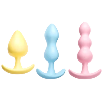 Renkli 3 stilleri anal butt plug Eğitim Seti Genişletilebilir Acemi Anales Boncuk Acemi Yumuşak yapay penis seks oyuncakları Anal Yetişkin Oyunu
