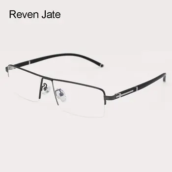 Reven Jate Gözlük Çerçevesi Optik İş Erkek Gözlük Çerçevesi Rx katlanabilir Reçete Yarı Çerçevesiz Alaşım Gözlük Erkek Gözlük