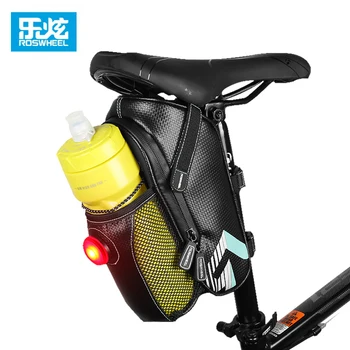ROSWHEEL Bisiklet Eyer Çantası Açık Bisiklet Dağ Bisikleti Arka Yağmur Geçirmez Koltuk Kuyruk Kılıfı Bakım alet çantaları arka lambası ile
