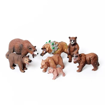 Simülasyon Vahşi Yaşam Boz Ayı Mağara ayı Hayvan Modeli Rakamlar Kahverengi Ayı Ev Dekor Koleksiyonu Eğitici Heykelcik Çocuklar için