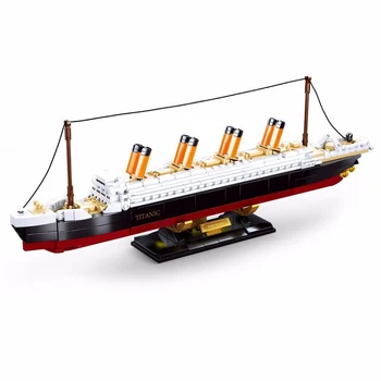 SLUBAN Titanic Tekne Gemi Şehir Yapı Taşları Set Titan Maceracı Tuğla İnşaat MOC Oyuncak Klasik Film Modeli Çocuklar İçin Hediye