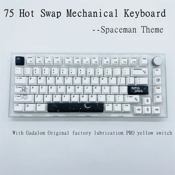 Spaceman Keycaps Bir Dahaki Sefere 75 Hot Swap Mekanik Klavye Kablolu Tip-C RGB Yağlama İle 3 Pin Sarı Gateron Pro Anahtarları