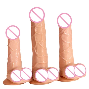Süper Gerçekçi Cilt Duygu Yumuşak Yapay Penis Seks oyuncakları Büyük Yapay Penis Kadın için Sahte Dick Büyük Penis Güçlü Vantuz İle lezbiyen