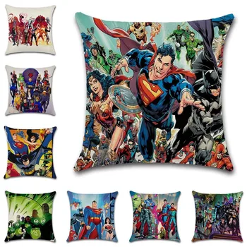 Süper kahramanlar Takımı Karikatür Baskılı minder örtüsü Dekoratif Ev Atmak kanepe sandalye koltuk Arkadaş Yatak Odası Çocuk Hediye Yastık Kılıfı