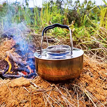 Taşınabilir kamp çay su ısıtıcısı demlik su ısıtıcısı kamp ateşi su ısıtıcısı açık su ısıtıcısı yürüyüş sırt çantası için açık piknik mutfak