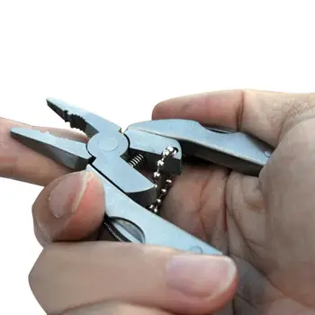 Taşınabilir Çok Amaçlı Pense Paslanmaz Çelik Mini Anahtarlık Pense Pense Bıçak anahtarlık Tornavida Çok Araçları Açık