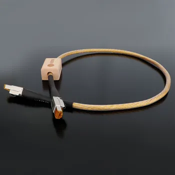 Tek Parça Nordost ODİN Altın Gümüş Kaplama İletken Ethernet Kablosu Cat8 Hızlı Lan Kablosu RJ45 Ağ yama kablosu