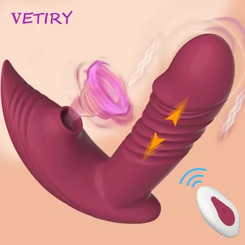 Teleskopik Yapay Penis Vibratör Klitoris Emme Vibratör Bayanlara Seks Oyuncakları Giyilebilir Külot Vajina Stimülatörü Kablosuz Uzaktan Sextoy
