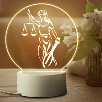 USB LED Gece Lambası Uygun Hediye Avukat Doğum Günü Tatil Hediyesi İfade Şükran Sıcak yatak odası için lamba Dekor