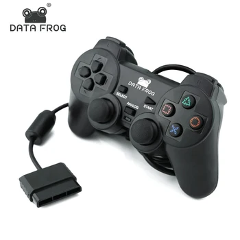 VERİ KURBAĞA Kablolu Gamepad Sony PS2 Kablosuz Denetleyici Çift Titreşim Oyun Klavyeler İçin PS2 Controle Joystick PlayStation 2 İçin
