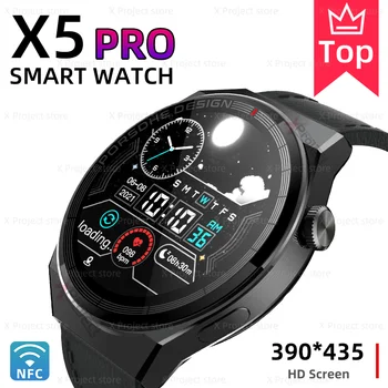 X5 PRO Smartwatch Bluetooth Çağrı NFC Kalp Hızı yuvarlak ekranlı akıllı saat Erkek Kadın Hediyeler pk Watch3 DT2 DT3 HW28 RS3 GT3 LS05 PRO